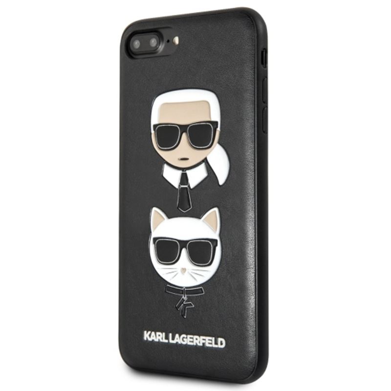 Karl Lagerfeld Embossed Case Karl & Choupette - Etui iPhone 8 Plus / 7 Plus (czarny)
