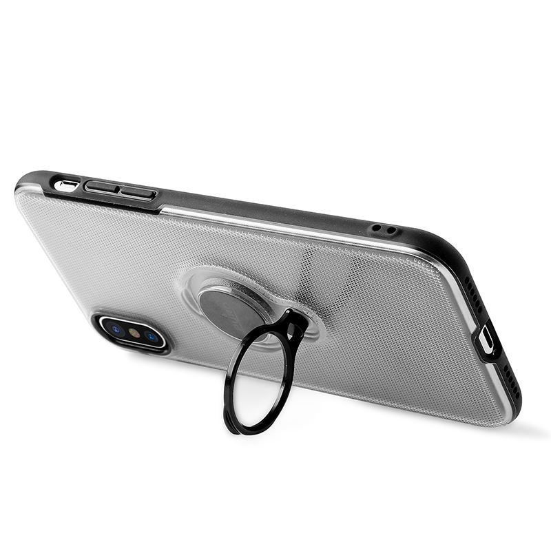 PURO Magnet Ring Cover - Etui iPhone XR z magnetycznym uchwytem na palec (przezroczysty)