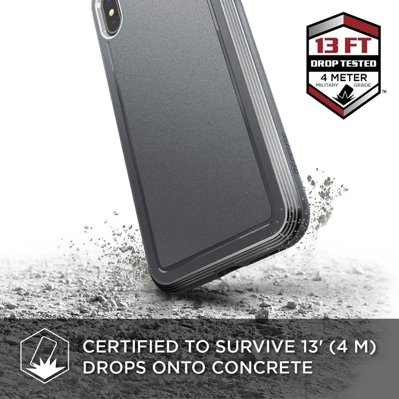 X-Doria Defense Ultra - Pancerne etui aluminiowe iPhone Xs Max (Drop test 4m) (Gray)
