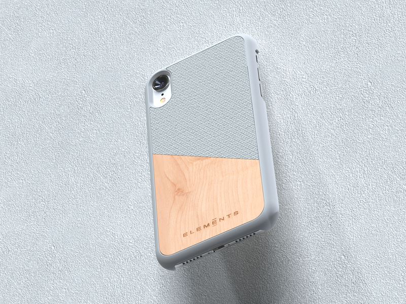 Nordic Elements Original Hel - Drewniane etui iPhone XR (Light Grey)