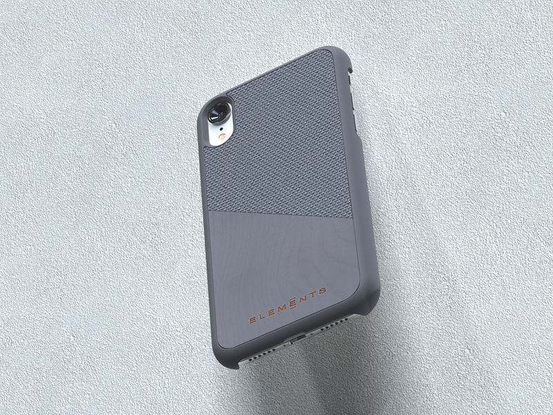 Nordic Elements Original Hel - Drewniane etui iPhone XR (Mid Grey)