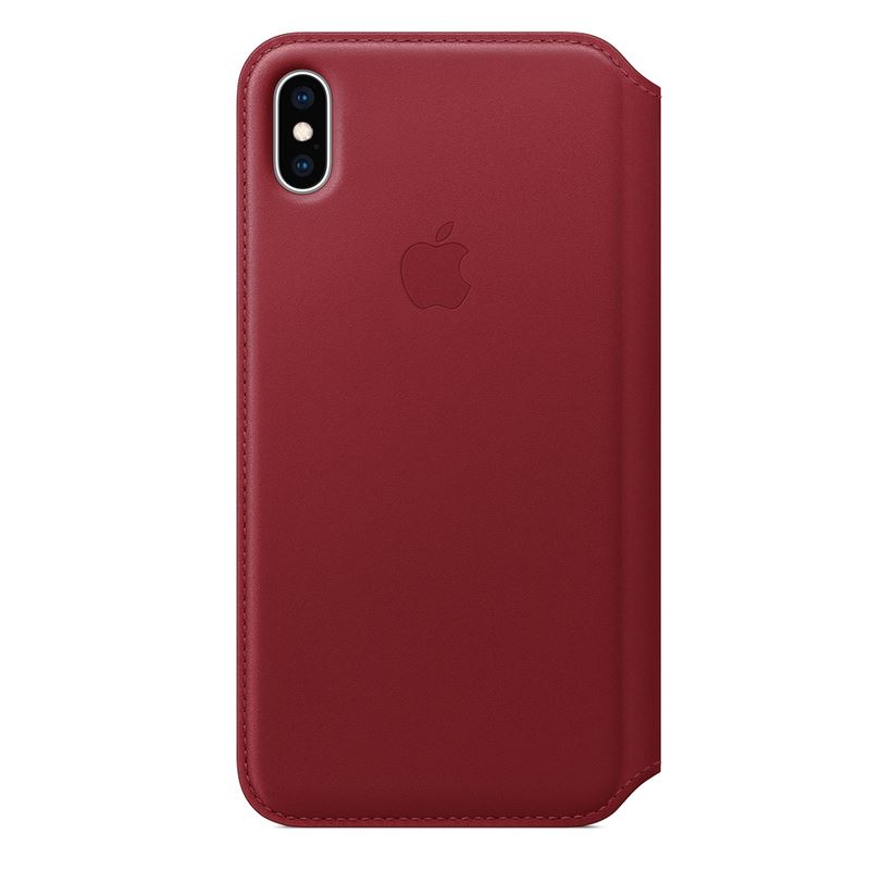 Apple Leather Folio - Skórzane etui iPhone Xs Max z kieszeniami na karty (czerwony) (PRODUCT)RED