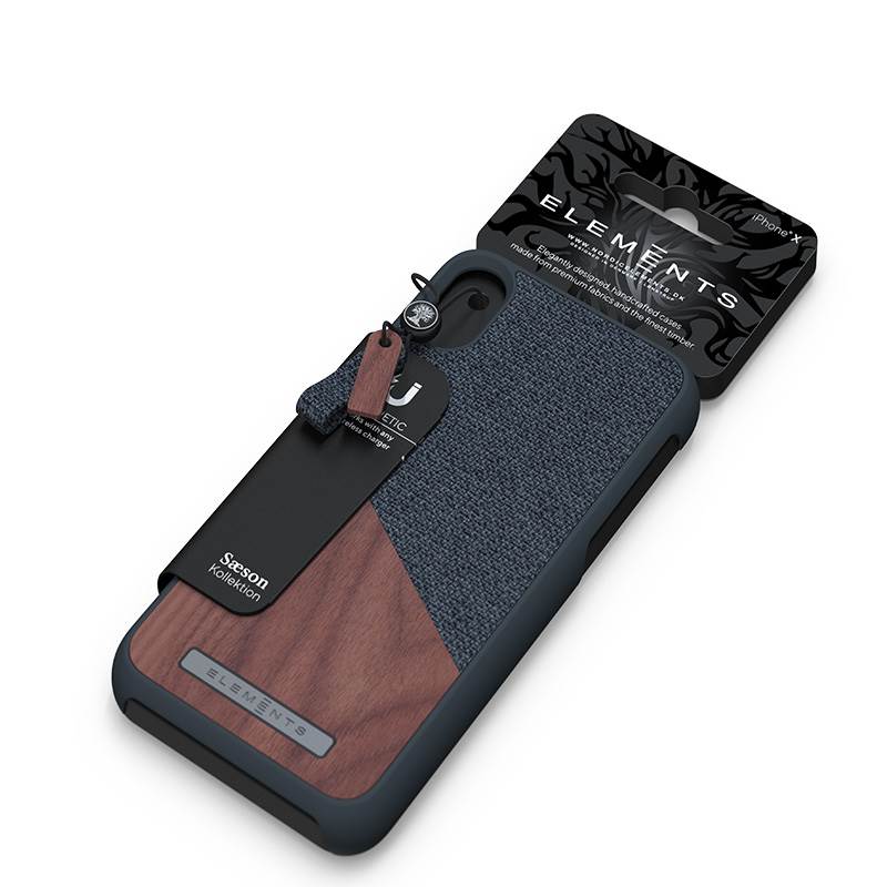 Nordic Elements Saeson Frejr - Drewniane etui iPhone Xs Max (Dark Grey)