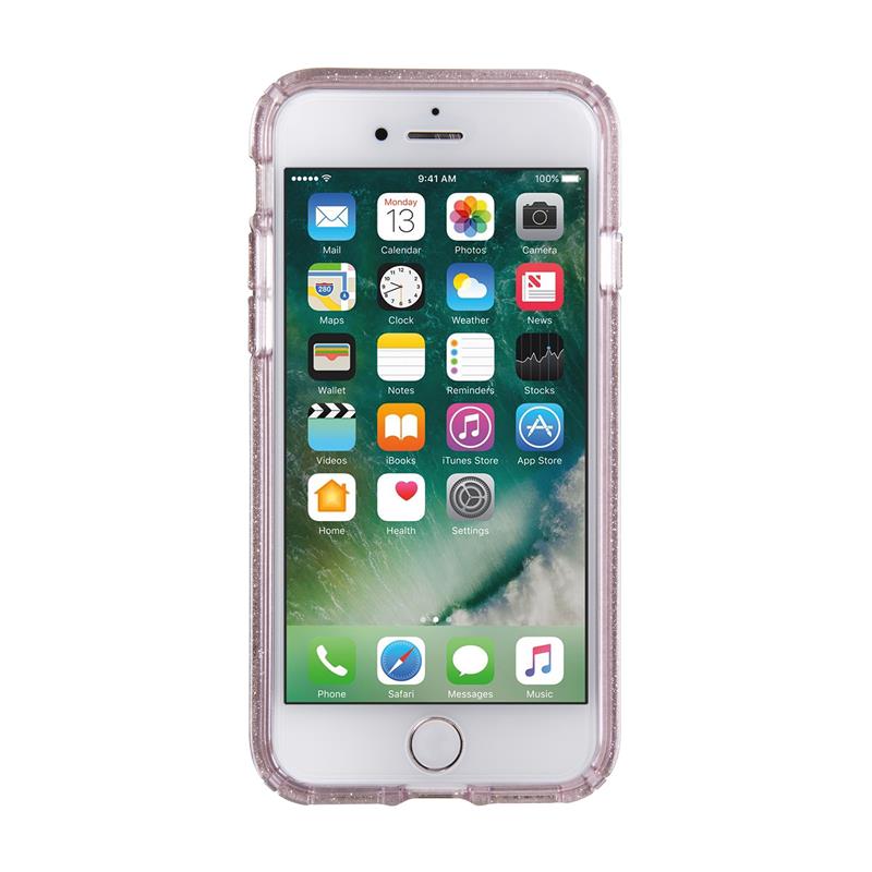 Speck Presidio Clear with Glitter - Etui iPhone SE 2020 / 8 / 7 / 6s (Gold Glitter/Bella Pink)