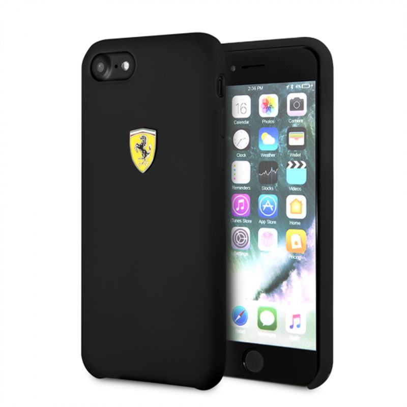 Ferrari Silicone Hard Case - Etui iPhone 8 / 7 (czarny)