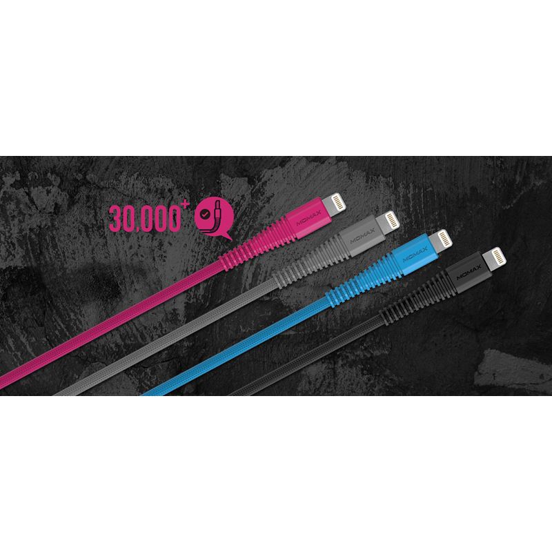 Momax Tough link - Kabel połączeniowy USB do Lightning MFi , 2.4 A, 1.2 m (Blue)
