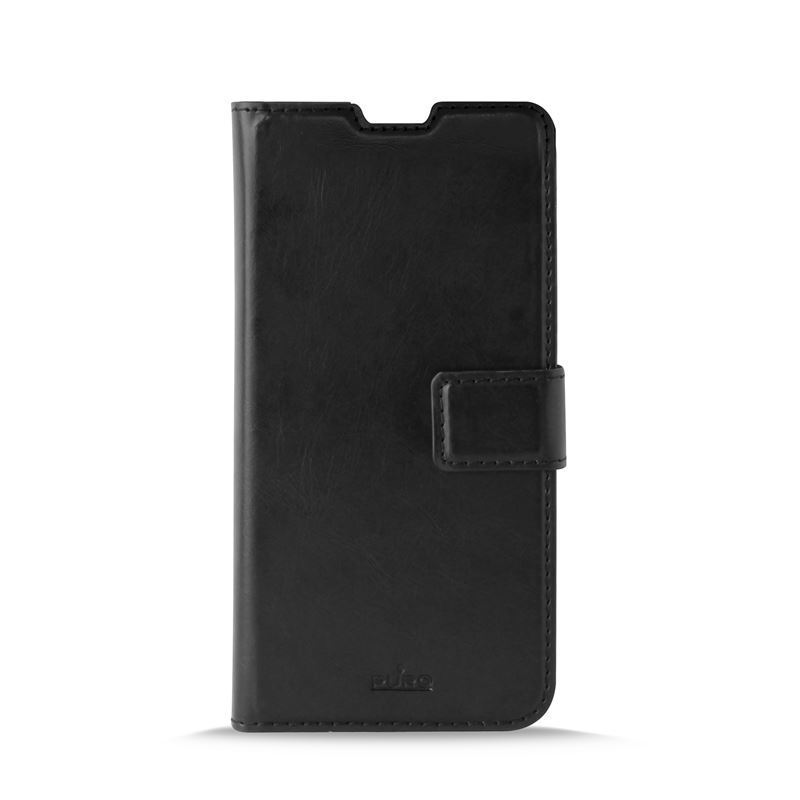 PURO Booklet Wallet Case - Etui Samsung Galaxy S10+ z kieszeniami na karty + stand up (czarny)