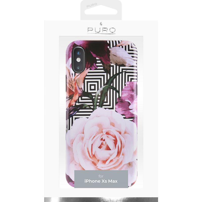 PURO Glam Geo Flowers - Etui iPhone Xs Max (Pink Peonies)