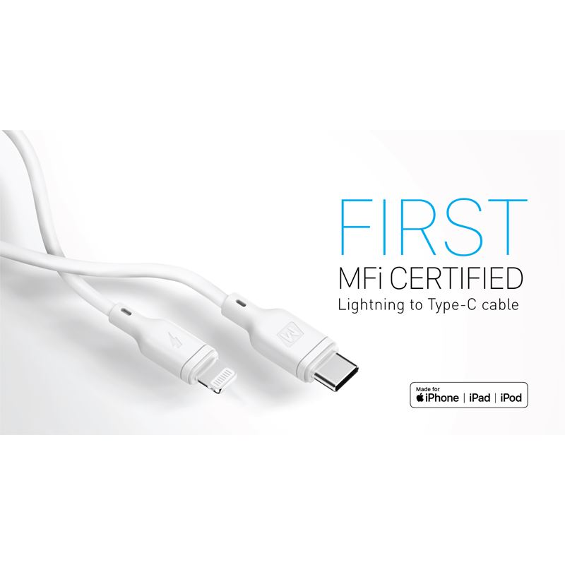 Momax Zero - Kabel połączeniowy USB-C (Power Delivery Fast Charging 3A) na Lightning MFi 1.2 m (White)