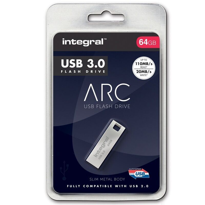 Integral ARC - Metalowy pendrive 64 GB USB 3.0 prędkość odczytu 110 MB/s