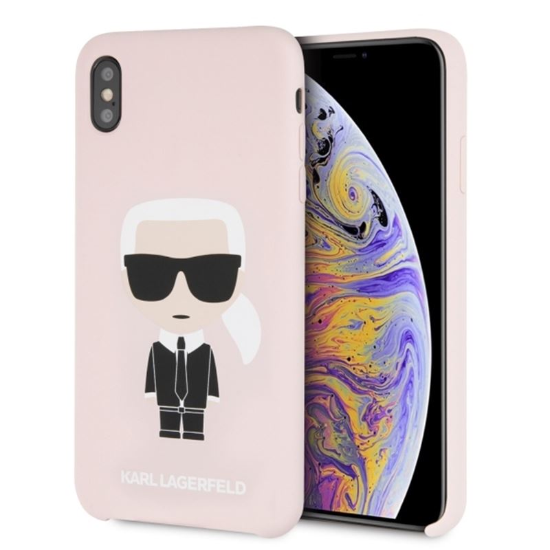 Karl Lagerfeld Silicone Iconic - Etui iPhone Xs Max (jasnoróżowy)