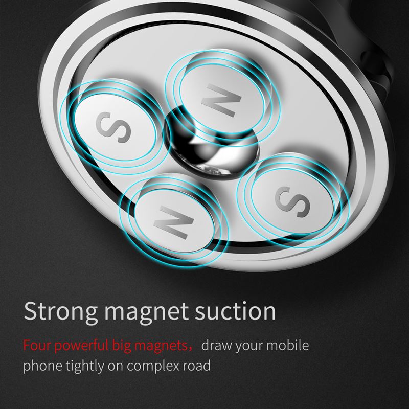 Baseus Magnetic Air Vent - Magnetyczny uchwyt samochodowy na kratkę wentylacyjną z klipsem na 2 kable (czarny)