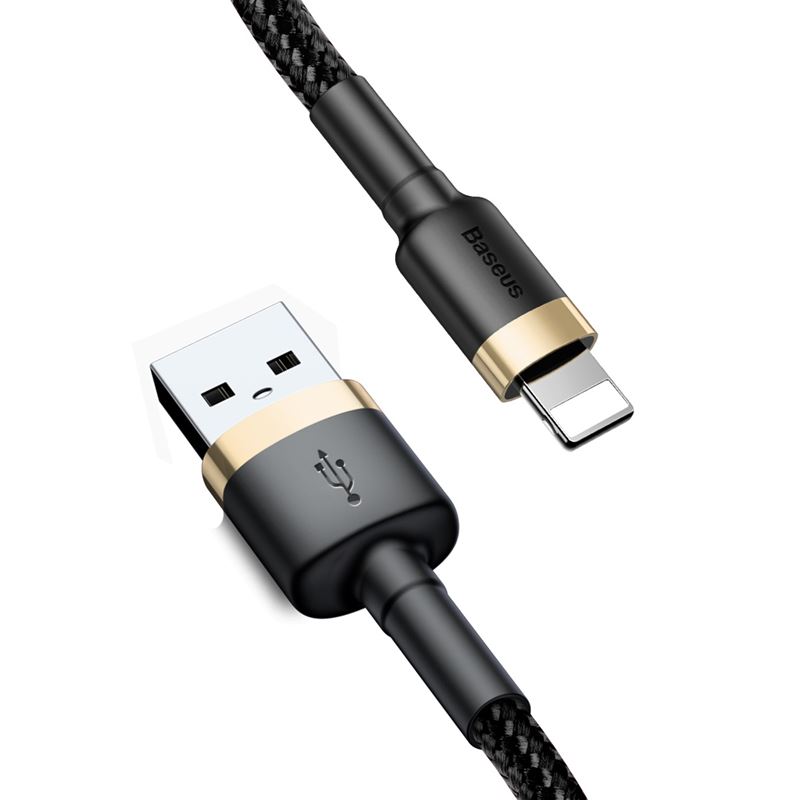 Baseus Cafule Cable - Kabel połączeniowy USB do Lightning, 1.5 A, 2 m (złoty/czarny)