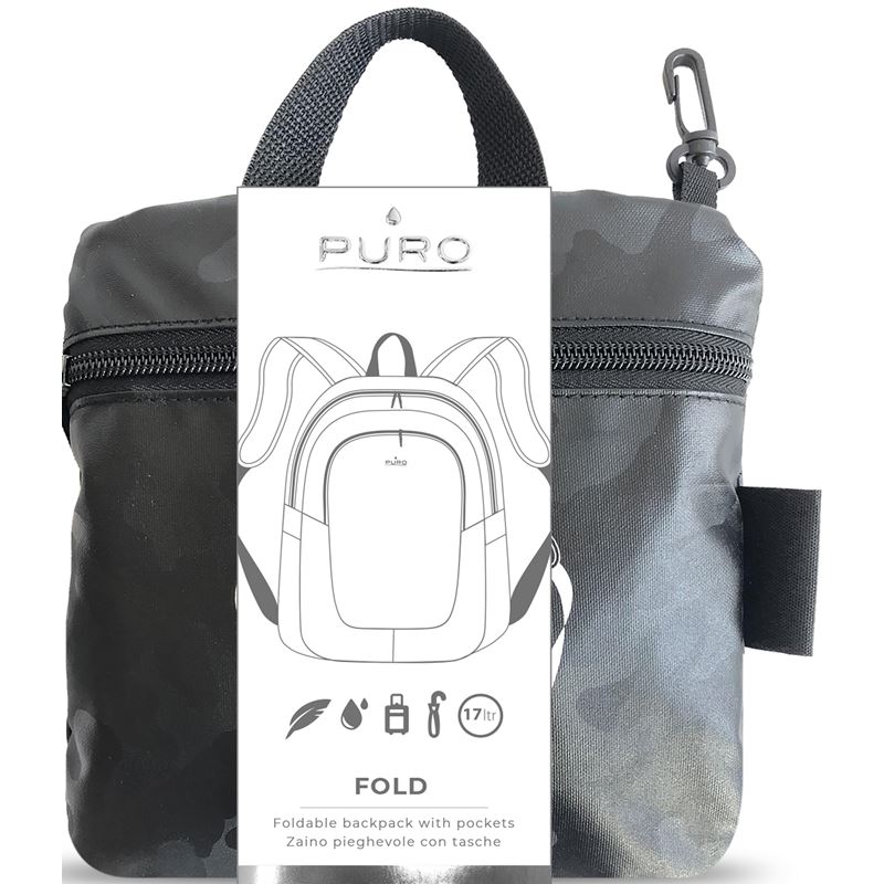 PURO Fold - Składany plecak miejski (czarny)