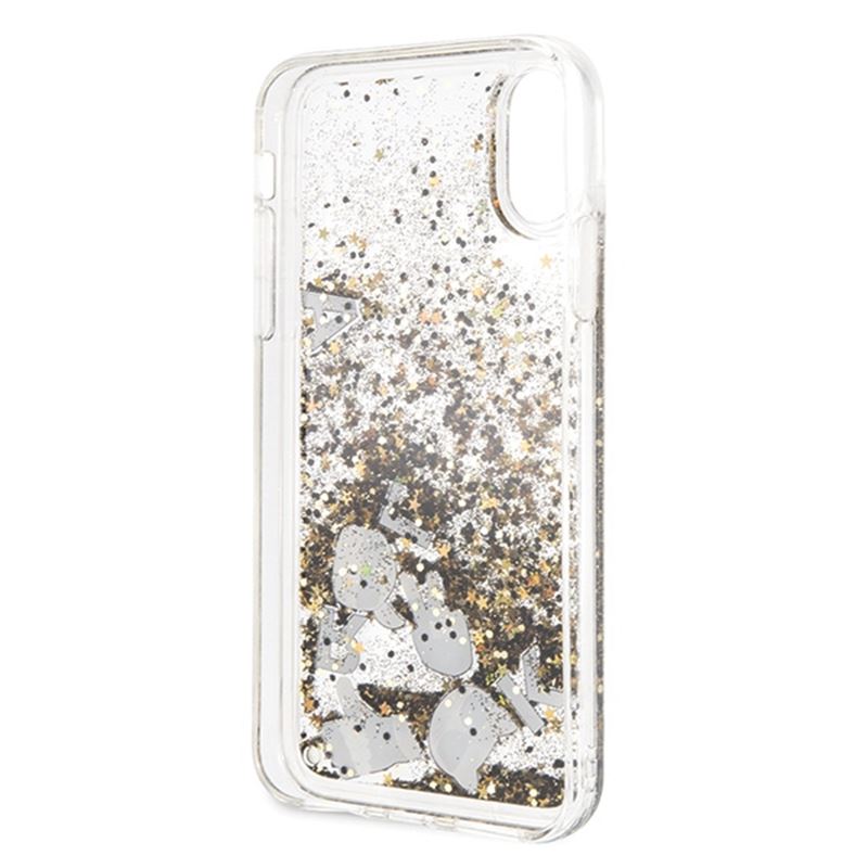 Karl Lagerfeld Signature Glitter Case - Etui iPhone Xs / X (Floatting Charms)