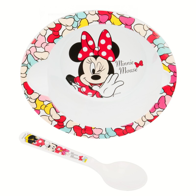 Minnie Mouse - Zestaw śniadaniowy do mikrofali (miseczka + łyżeczka)