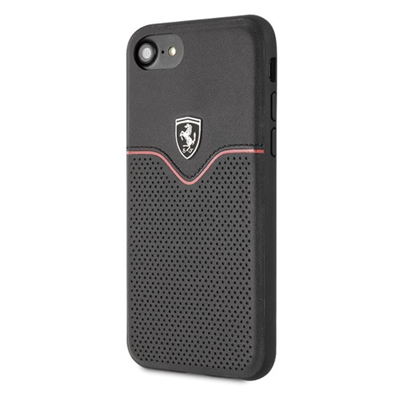 Ferrari Victory - Skórzane etui iPhone 8 / 7 (czarny)