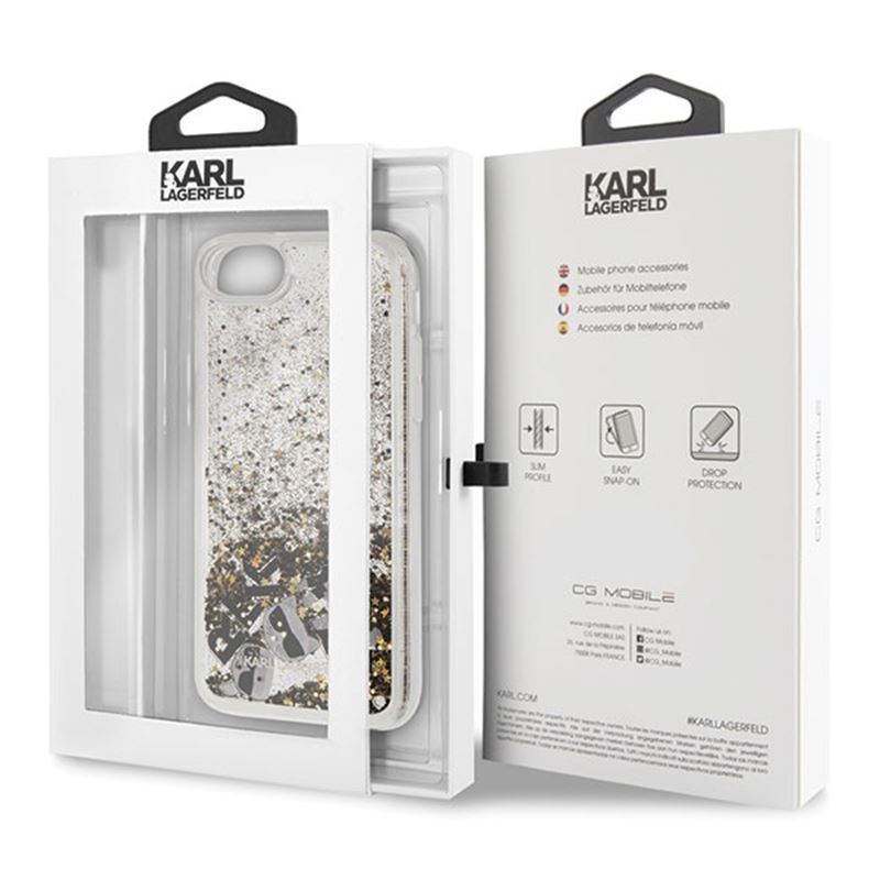 Karl Lagerfeld Glitter Liquid Floatting Charms - Etui iPhone SE 2020 / 8 / 7 (Floatting Charms)