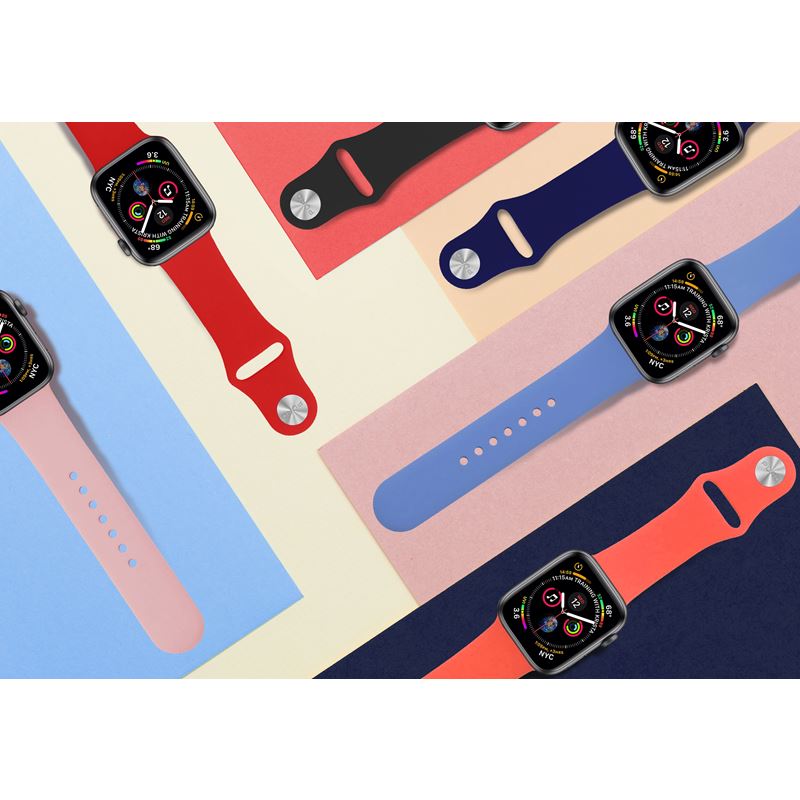 PURO ICON - Elastyczny pasek sportowy do Apple Watch 42/44/45 mm (S/M & M/L) (niebieski)
