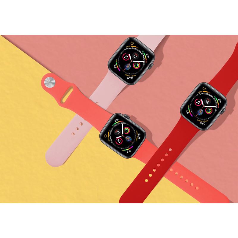 PURO ICON - Elastyczny pasek sportowy do Apple Watch 42/44/45 mm (S/M & M/L) (czerwony)