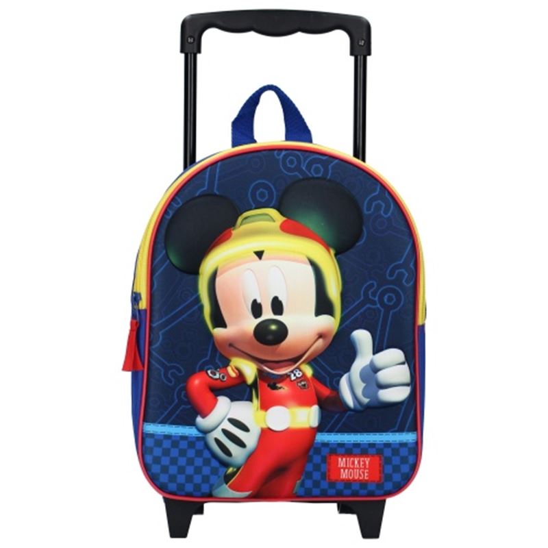 Mickey Mouse - Plecak dziecięcy na kółkach 3D (niebieski)