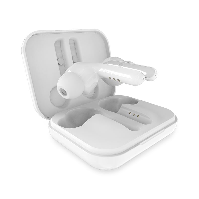 PURO TWINS PRO TWS 5.0 – Bezprzewodowe słuchawki Bluetooth V5.0 z etui ładującym, wodoszczelność IPX5 (Biały)