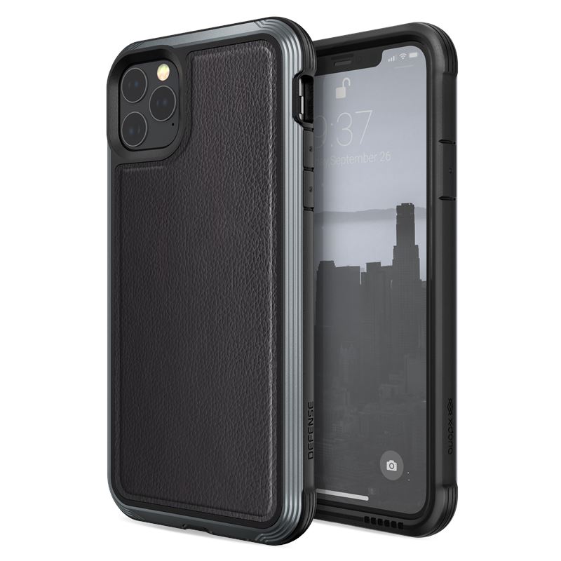 X-Doria Defense Lux - Etui aluminiowe iPhone 11 Pro Max (Drop test 3m) (Black Leather)