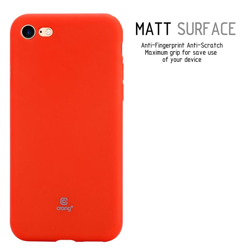 Crong Soft Skin Cover - Etui iPhone SE (2022/2020) / 8 / 7 (czerwony)