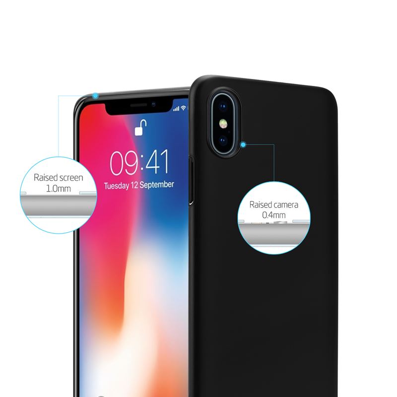 Crong Smooth Skin - Etui iPhone Xs / X (czarny)