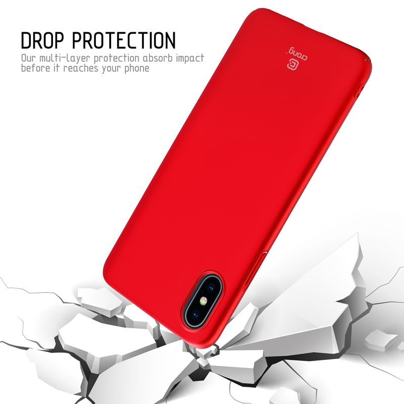 Crong Smooth Skin - Etui iPhone Xs / X (czerwony)