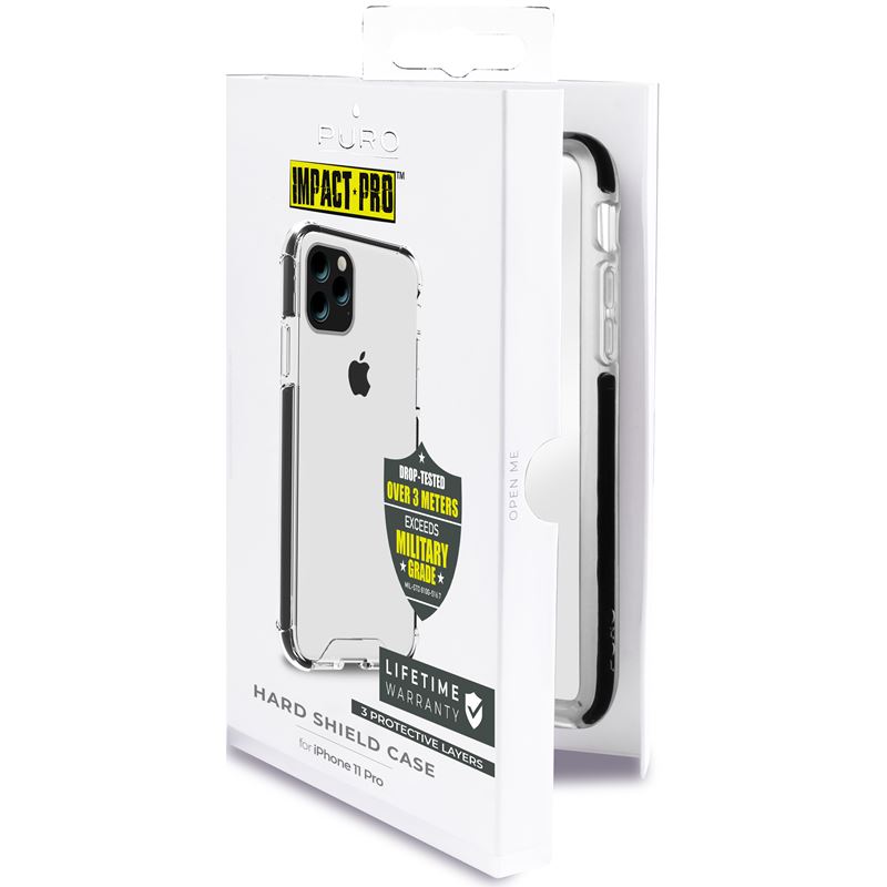 PURO Impact Pro Hard Shield - Etui iPhone 11 Pro (czarna ramka)