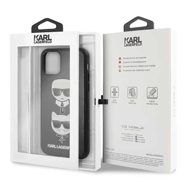 Karl Lagerfeld Embossed Case Karl & Choupette - Etui iPhone 11 (Black)
