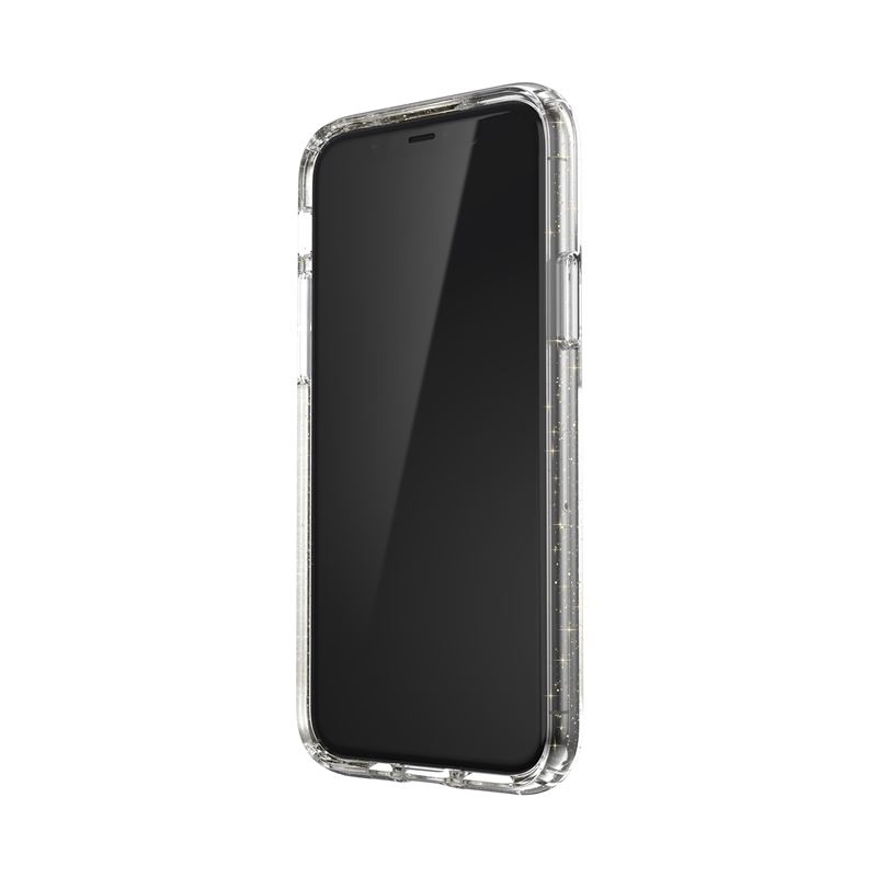 Speck Presidio Clear with Glitter - Etui iPhone 11 Pro z powłoką MICROBAN (Gold Glitter/Clear)