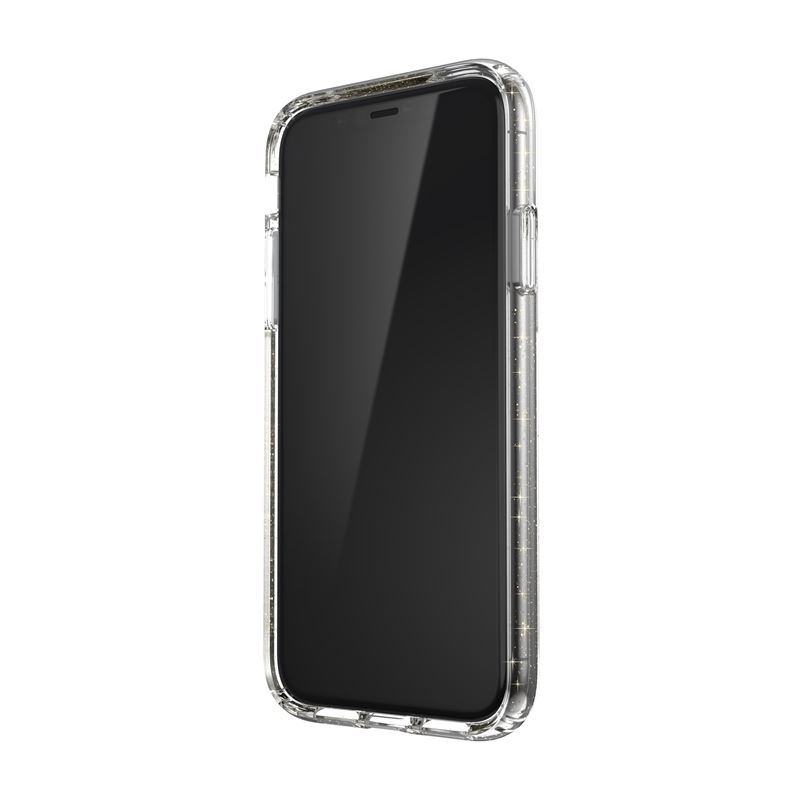 Speck Presidio Clear with Glitter - Etui iPhone 11 z powłoką MICROBAN (Gold Glitter/Clear)