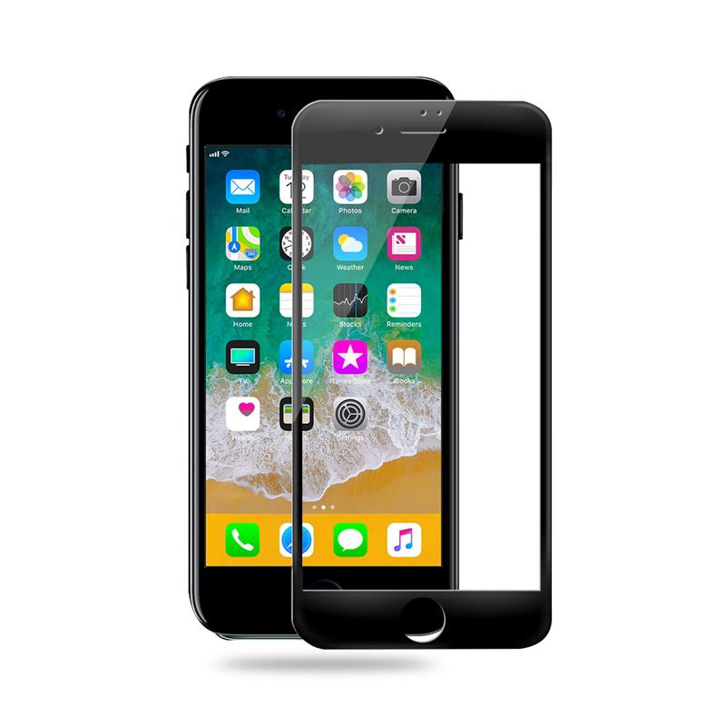 Crong Edge Glass 4D Full Glue - Szkło hartowane na cały ekran iPhone 8 / 7 (czarna ramka)