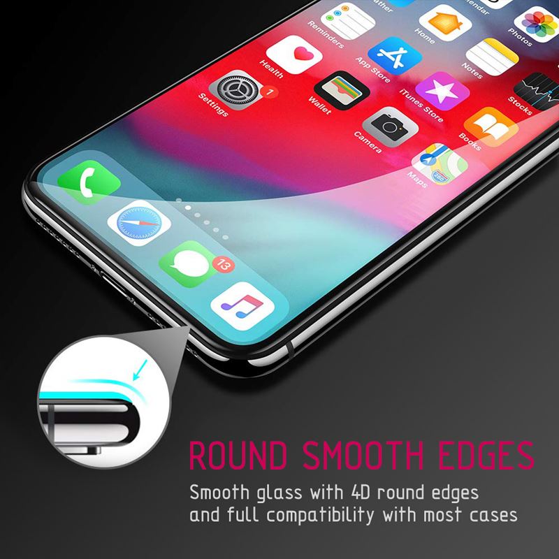 Crong Edge Glass 4D Full Glue - Szkło hartowane na cały ekran iPhone 8 / 7 (czarna ramka)