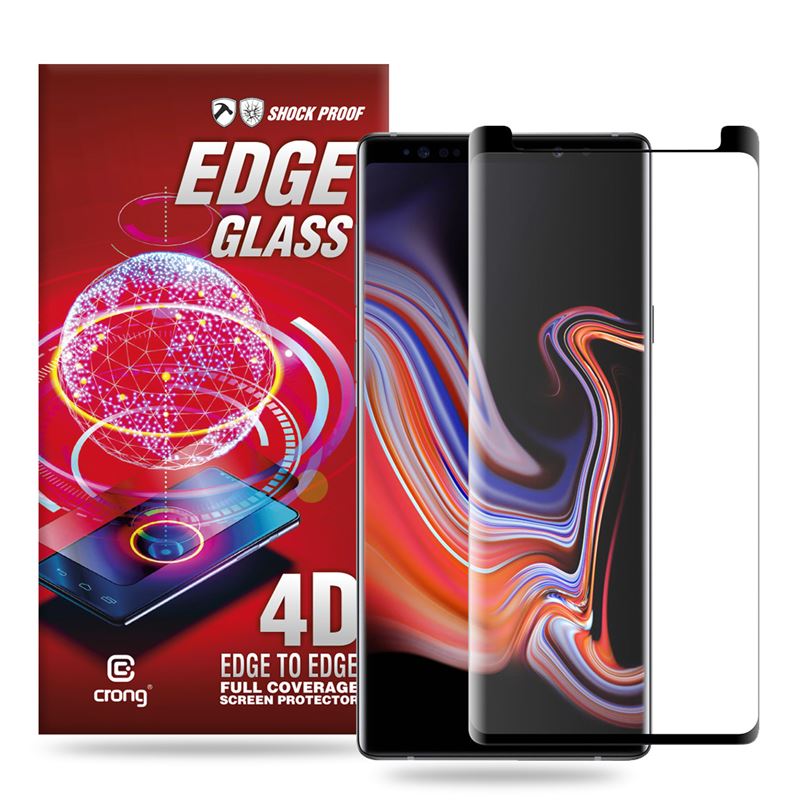 Crong Edge Glass 4D Full Glue - Szkło hartowane na cały ekran Samsung Galaxy Note 9 + ramka instalacyjna
