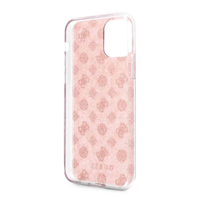 Guess 4G Peony Solid Glitter - Etui iPhone 11 (różowy)