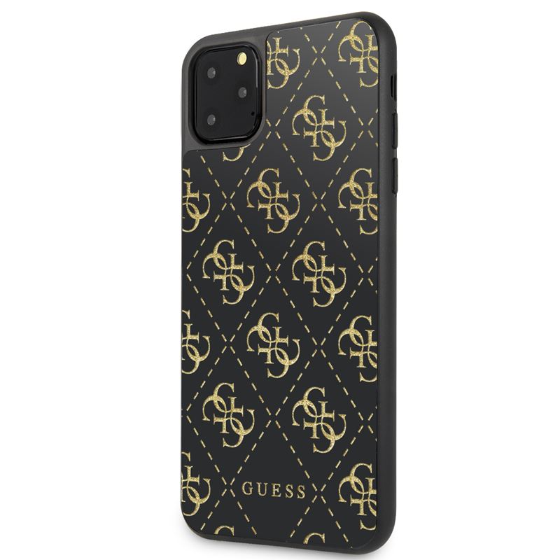 Guess Double Layer Glitter Case Peony G - Etui iPhone 11 Pro Max (Black)