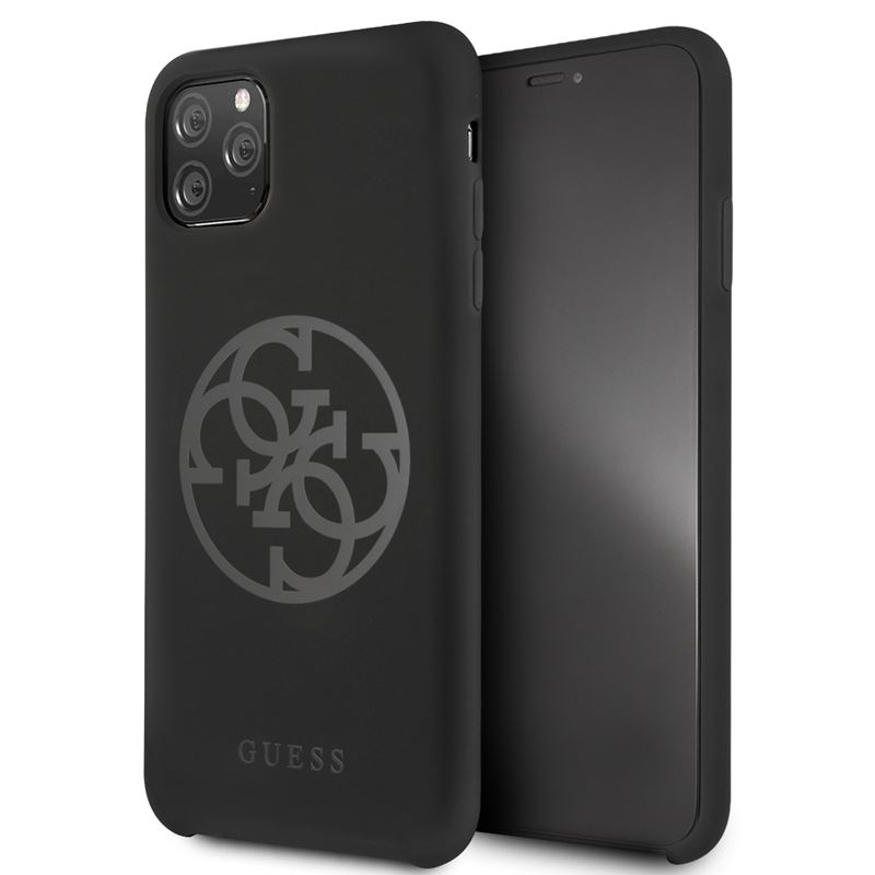 Guess Silicone 4G Tone to Tone - Etui iPhone 11 Pro Max (Black)
