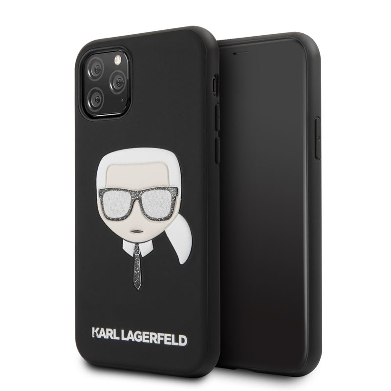 Karl Lagerfeld Iconic Embossed Glitter Case - Etui iPhone 11 Pro (Black)
