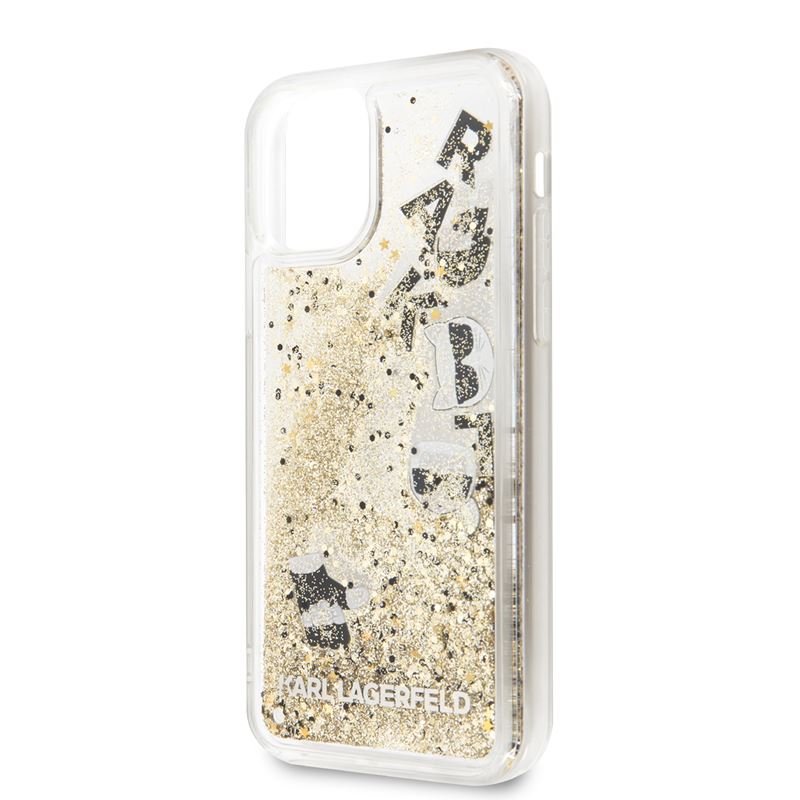 Karl Lagerfeld Glitter Liquid Floatting Charms - Etui iPhone 11 Pro (Gold Floatting Charms)