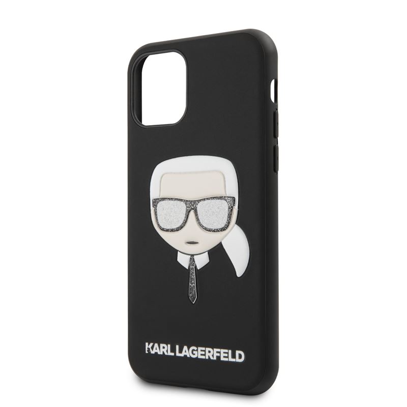 Karl Lagerfeld Iconic Embossed Glitter Case - Etui iPhone 11 (Black)