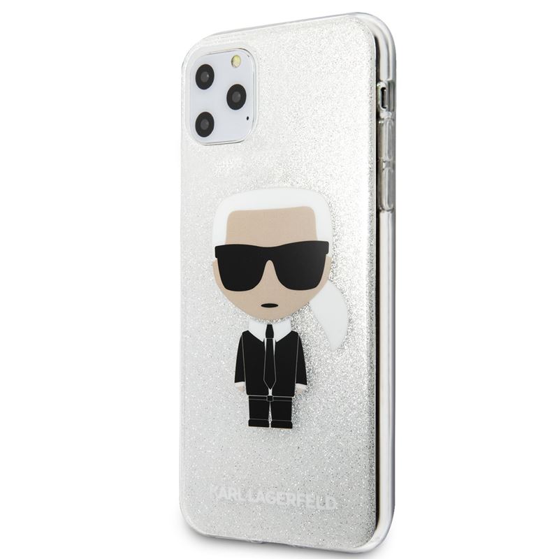 Karl Lagerfeld Iconic Karl - Etui iPhone 11 Pro Max (Silver Glitter)