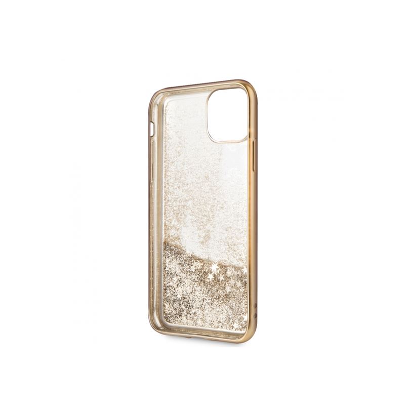 Guess 4G Peony Liquid Glitter - Etui iPhone 11 (złoty)