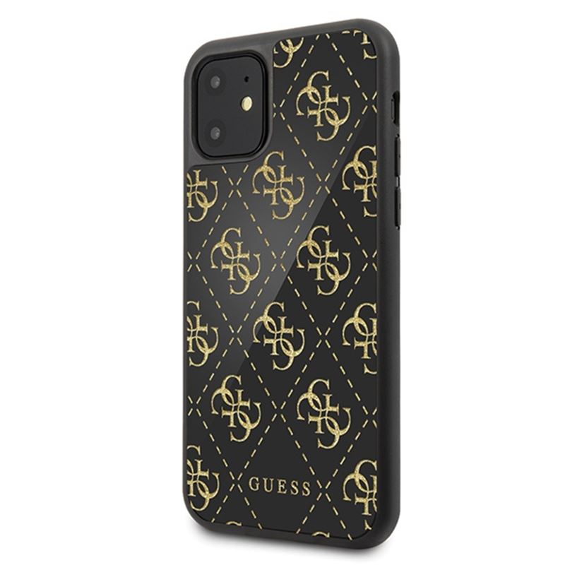 Guess Double Layer Glitter Case Peony G - Etui iPhone 11 (Black)