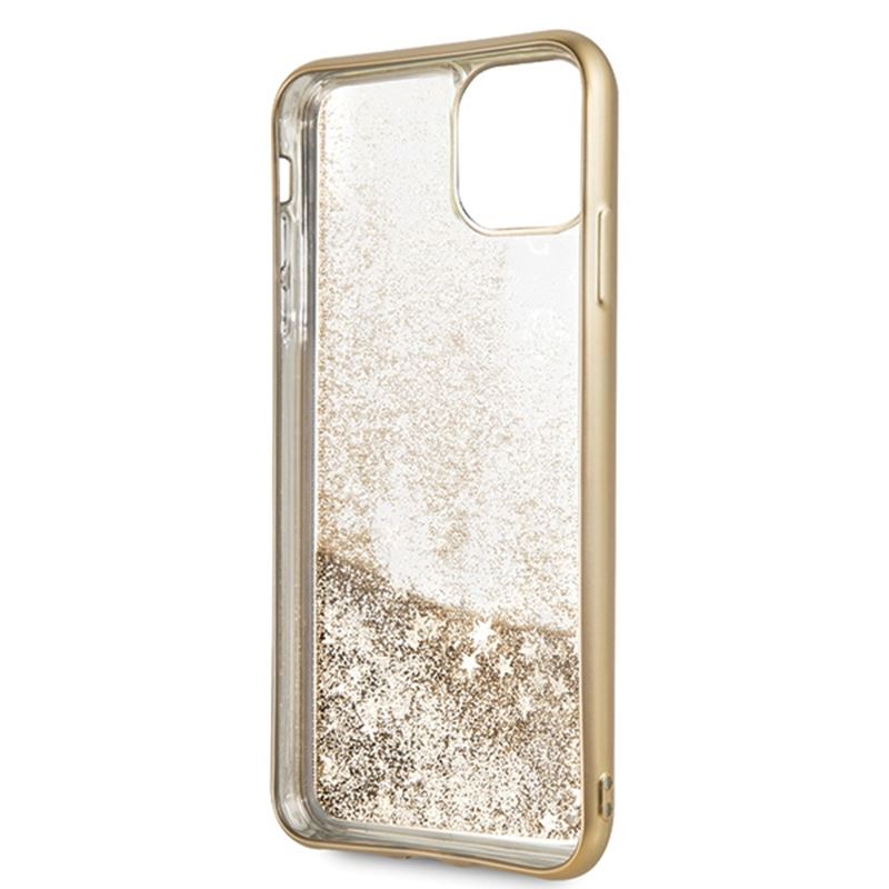Guess 4G Peony Liquid Glitter - Etui iPhone 11 Pro Max (złoty)