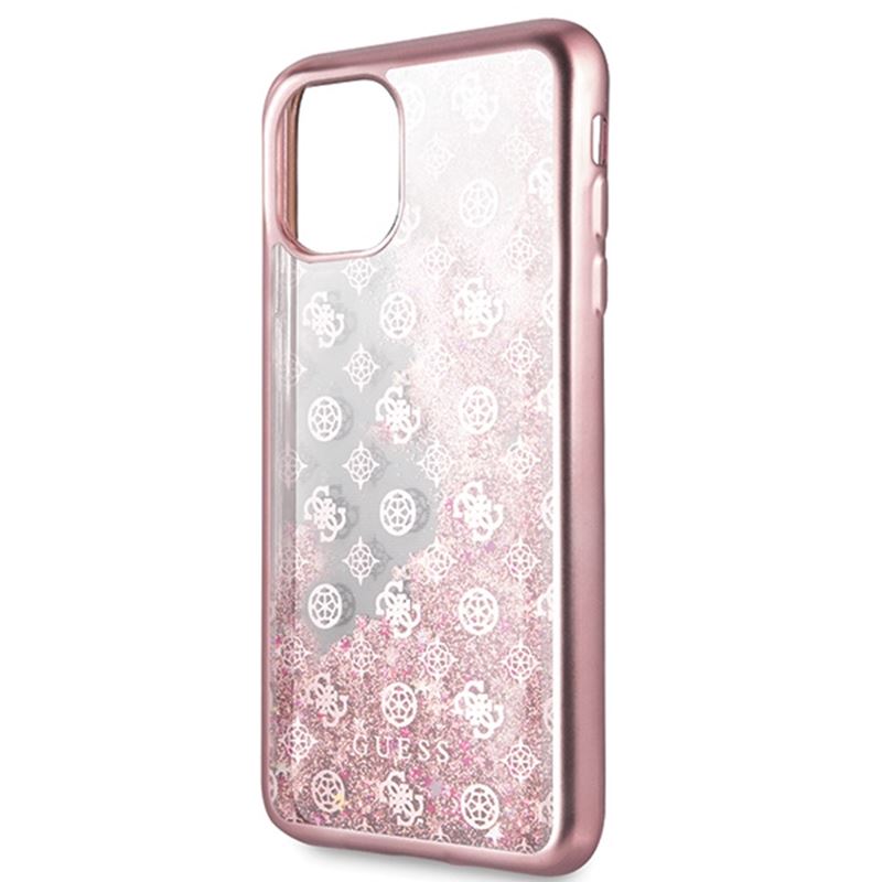 Guess 4G Peony Liquid Glitter - Etui iPhone 11 Pro Max (różowy)