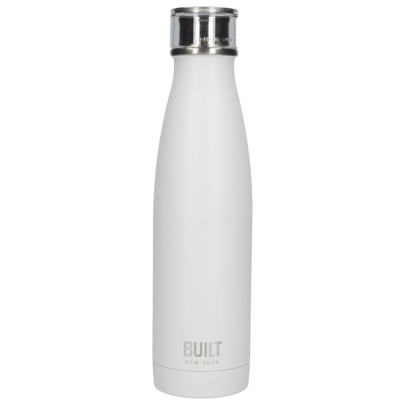 BUILT Perfect Seal Vacuum Insulated Bottle - Stalowa butelka termiczna 0,5 l (White)