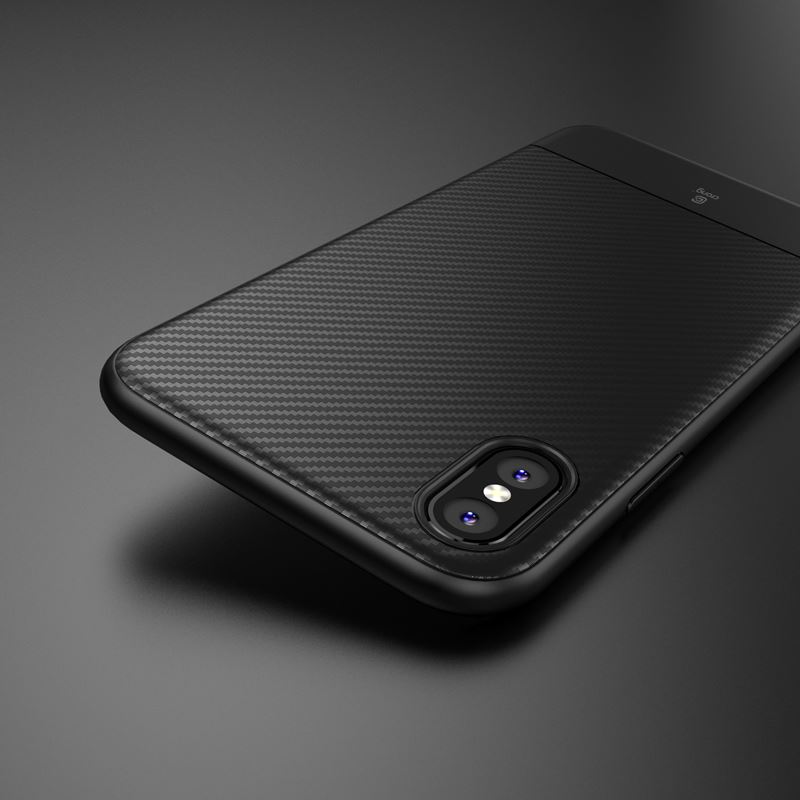 Crong Prestige Carbon Cover - Etui iPhone Xs Max (czarny)